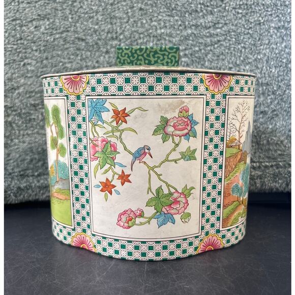 Floral Design Tin By Baret Ware No. 121 Container c1970s - Picture 1 of 6